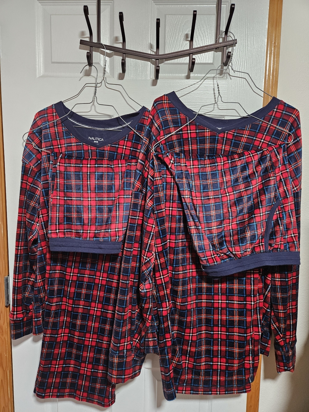 Nautica Red and Navy Plaid Lounge Set